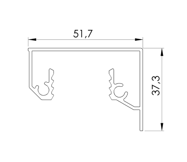 Alu Abdeckleiste für Bodenprofil L 5000 mm ECO deckt Schrauben